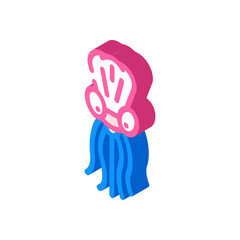 jellyfish form kite isometric icon vector. jellyfish form kite sign. isolated symbol illustration