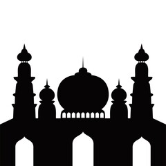 mosque silhouette. Islamic building background. 