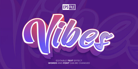 Vibes gradient text 3d style editable text effect