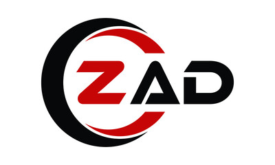 ZAD swoosh three letter logo design vector template | monogram logo | abstract logo | wordmark logo | letter mark logo | business logo | brand logo | flat logo | minimalist logo | text | word | symbol