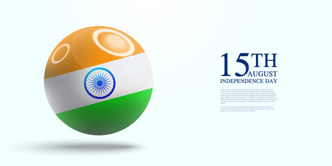 Happy Indian independence day celebration poster or banner background. Vector illustration