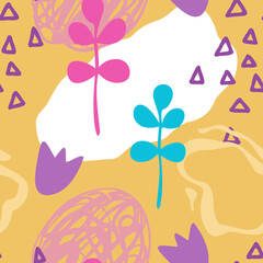 vector teenage seamless neon pattern naive style