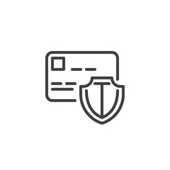Secure payment line icon