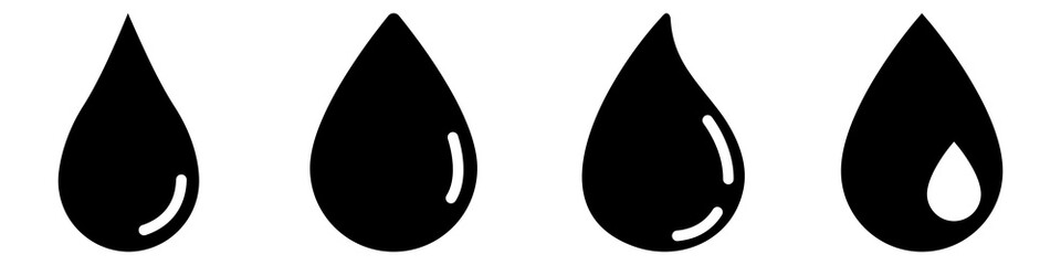 Water drop vector icon set. Drop illustration symbol collection. aqua logo or sign.