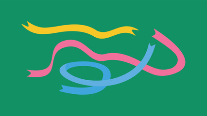 Obraz premium Yellow, pink and blue ribbons