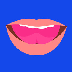 Smiling mouth, front view, illustration