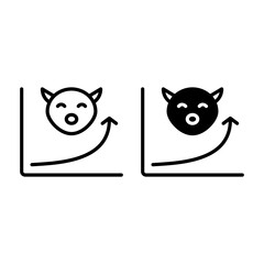 bullish icon with outline and solid line style. Suitable for website design, logo, app and ui.