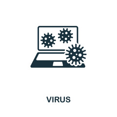 Virus icon. Monochrome simple Cybercrime icon for templates, web design and infographics