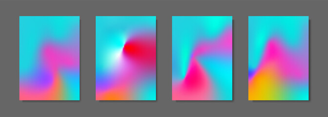 Fototapeta premium Collection of blurred backgrounds. Modern abstract blurred color gradient patterns. Design for brochures, posters, banners, flyers and cards