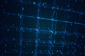Stream of encoded data. Abstract digital code visualization