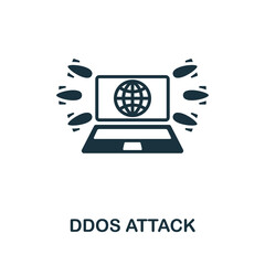 Ddos Attack icon. Monochrome simple Cybercrime icon for templates, web design and infographics