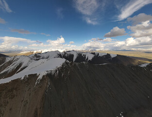 Top view of the Tien Shan mountains in Kyrgyzstan
