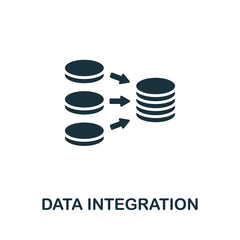 Data Integration icon. Monochrome simple line Data Science icon for templates, web design and infographics