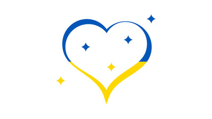 Heart in Ukrainian colors