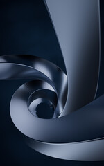 Metallic curve geometry background, 3d rendering.
