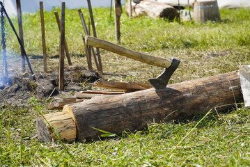 Ulyanovsk, Russia - July 16, 2022: historical Festival (The Great Volga Way). Historical reconstruction. Middle Ages.