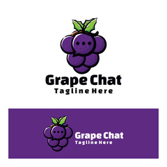 grape chat logo art illustration