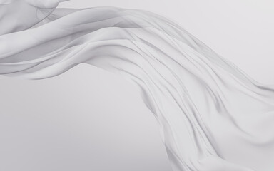 Flowing cloth, wave pattern, 3d rendering.