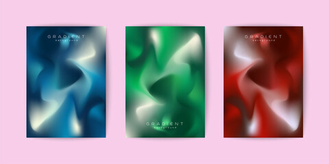 SET of Abstract creative in gradient vector curves background, and three colorful abstract vector for web and mobile wallpapers template design