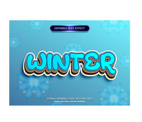 Winter comic editable text effect