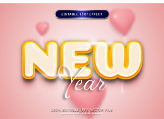 Cute Happy new year editable text effect