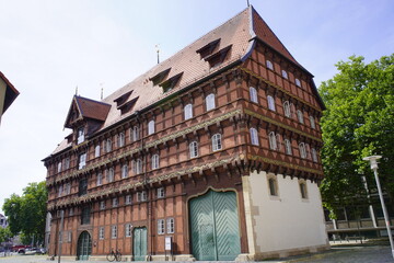 The old scale, as it can be seen today in the area surrounding Braunschweig's new town, is a detailed reconstruction of the original building from 1534, completed in 1994.
