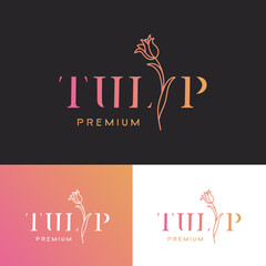 Luxury tulip logo design collection for branding corporate identity