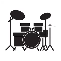 Fotobehang drum kit icon vector design template © Teguh