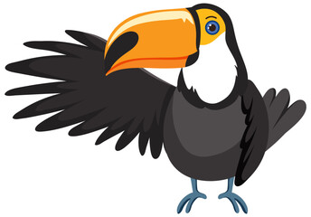 Toucan bird in cartoon style