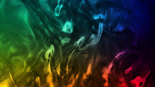 Super Slow Motion Shot of Colorful Glittering Fluid Background at 1000fps.