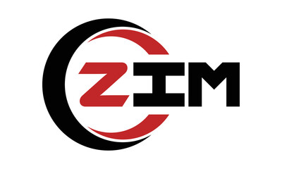 ZIM swoosh three letter logo design vector template | monogram logo | abstract logo | wordmark logo | letter mark logo | business logo | brand logo | flat logo | minimalist logo | text | word | symbol - obrazy, fototapety, plakaty