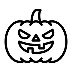Carved Halloween pumpkin outline icon. Editable stroke. 64x64 Pixel Perfect. Vector graphics
