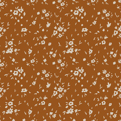 Groovy flower pattern, plants, branches. Seamless retro texture in simple linear style, 60s-70s hippie era, psychedelic plants