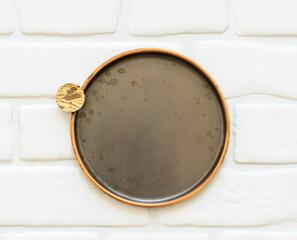Mid-century modern design bronze wall plate or tray