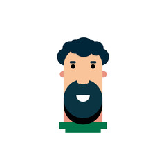 vector illustration of a human face. Male face portrait with beard.