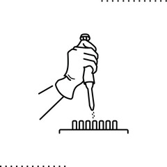 Fototapeta premium genome engineering with hand holds adjustable pipette and drips in tube