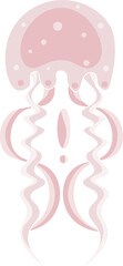 Jellyfish vector cartoon icon. Isolated cartoon set icon of jellyfish medusa. Vector illustration jellyfish isolated on white background 