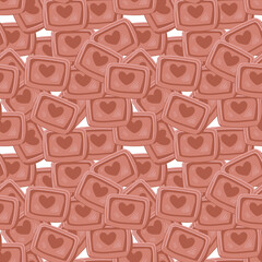 Seamless pattern with cookies for valentine's day.