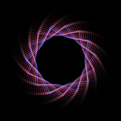 Pink blue star vortex spirograph circle ring. Use photoshop layer mode lighten, screen, linear dodge (add) to remove the background	