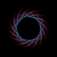 Dark red blue star vortex spirograph circle ring. Use photoshop layer mode lighten, screen, linear dodge (add) to remove the background	
