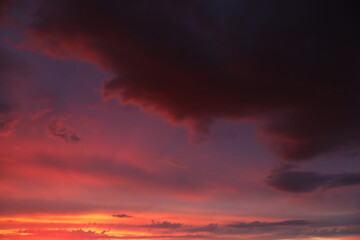 Beautiful summer sunset in the sky