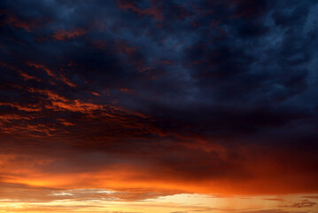 Fototapeta na wymiar Beautiful summer sunset in the sky