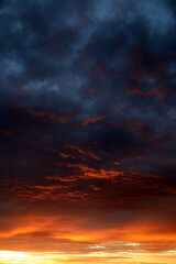 Beautiful summer sunset in the sky