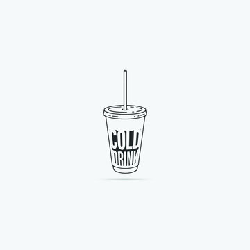 Drink cup packaging soft logo icon vector image.
Cold drinks logo vector.
