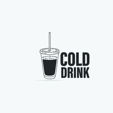 Drink cup packaging soft logo icon vector image.
Cold drinks logo vector.