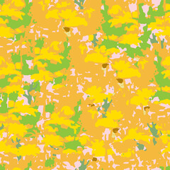 seamless plants pattern background with abstract colourful flowerfield , greeting card or fabric