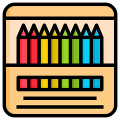 Color Pencils filled line color icon. Can be used for digital product, presentation, print design and more.