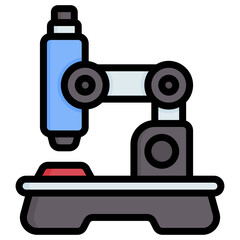 Fototapeta premium Biology with microscope filled line color icon. Can be used for digital product, presentation, print design and more.