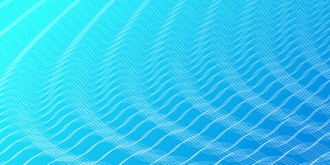 Naklejka na ściany i meble Abstract blue wavy background with flowing lines digital technology, vector wallpaper