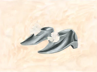Rolgordijnen shoes. fashion illustration. watercolor painting © Anna Ismagilova